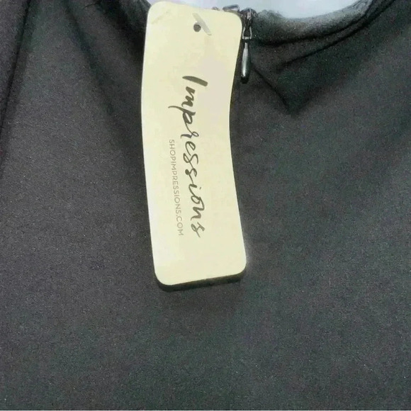 NWT! Impressions Say Less Dress In Black / Bubble Sleeves / Woman’s Small - Picture 11 of 15